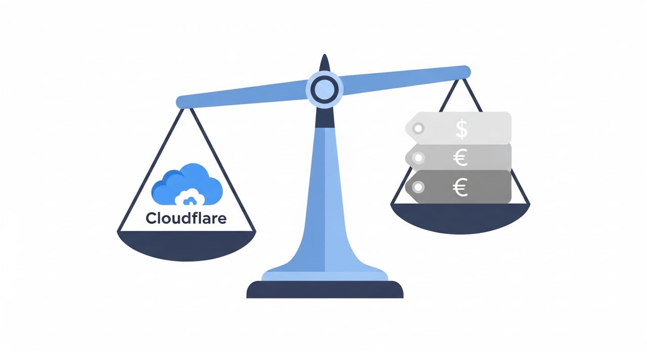 Cloudflare pricing comparison chart for 2026 showing plan tiers and CDN alternatives