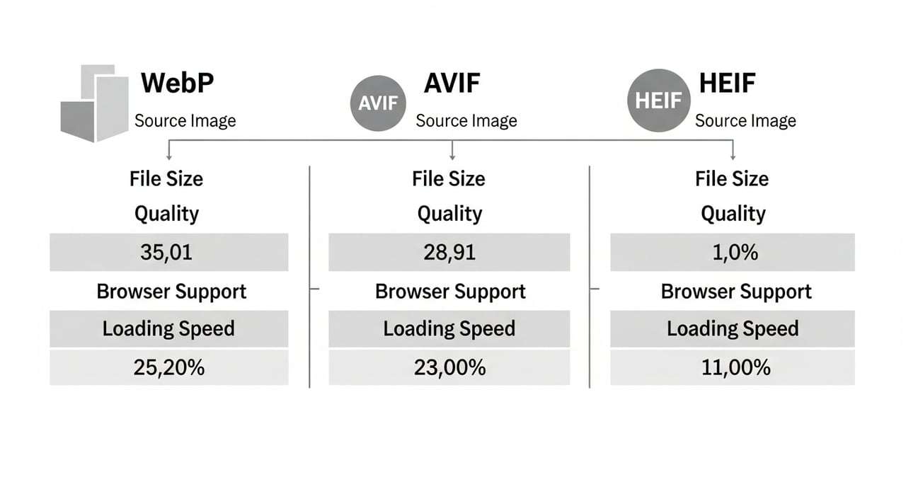 WebP vs AVIF vs HEIF image format comparison for CDN delivery and edge negotiation