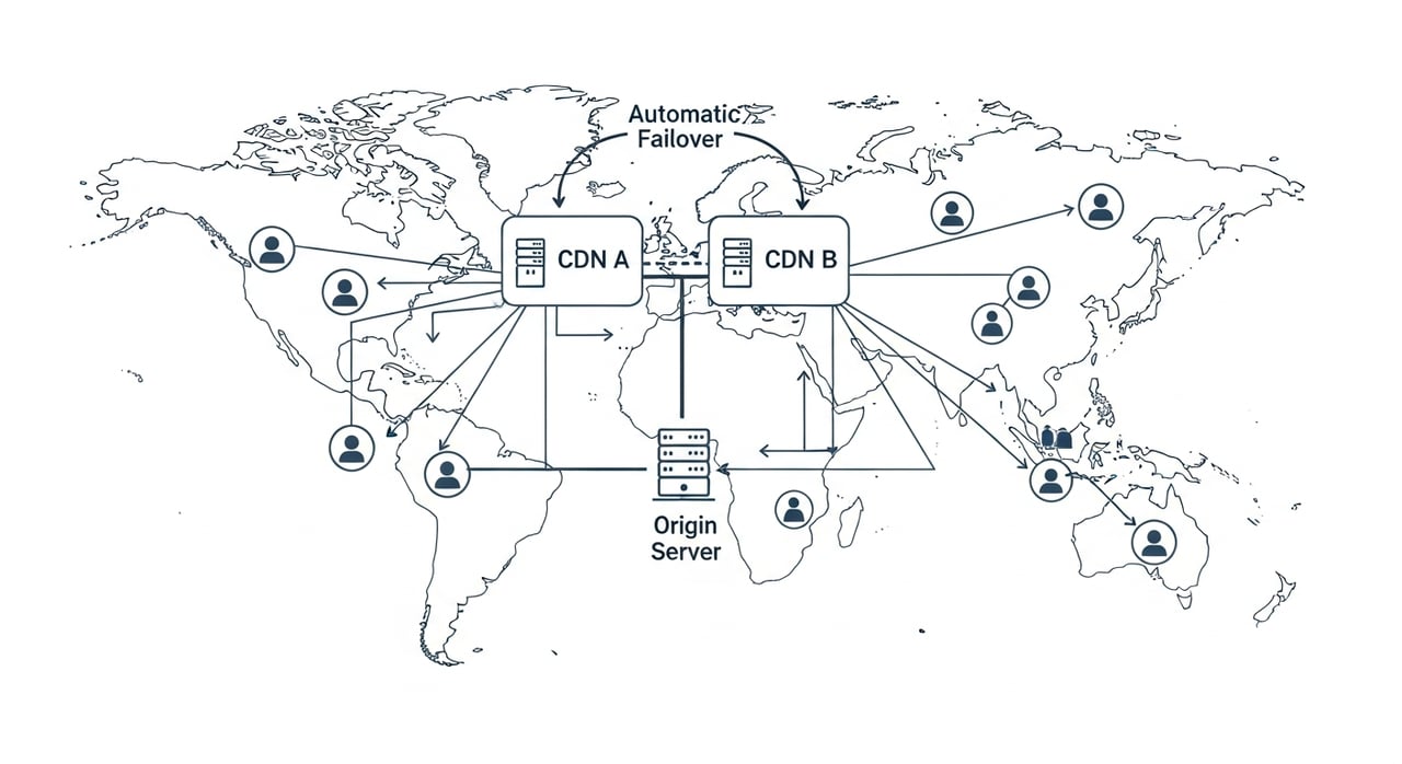 CDN failover and redundancy architecture diagram for 2026