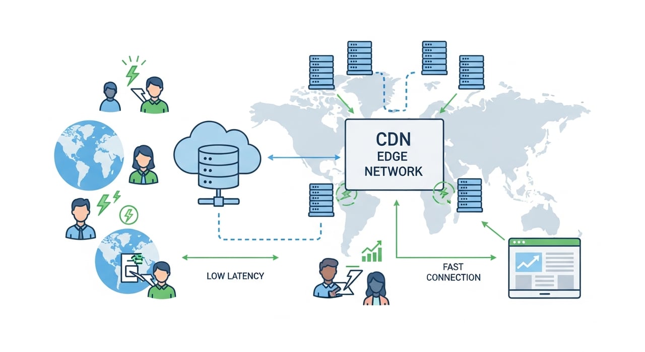 CDN for SaaS architecture diagram showing edge nodes, origin shield, and multi-tenant cache partitioning