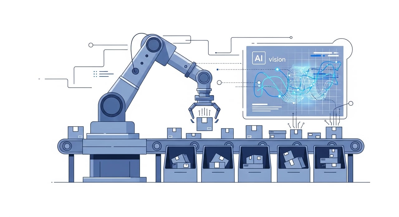 AI warehouse automation robotic picking cell powered by Covariant in 2026