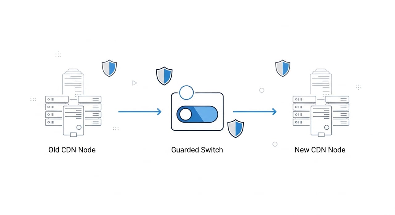 Risk-free CDN migration architecture diagram