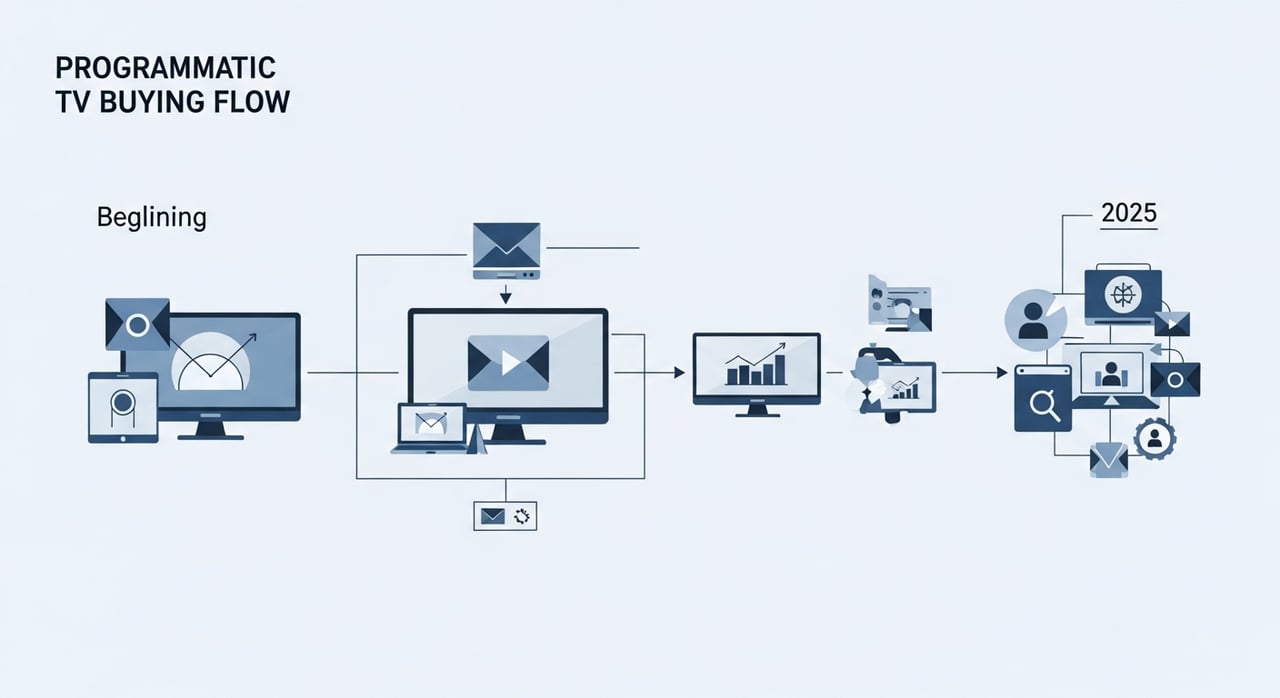 Programmatic TV buying architecture diagram 2026