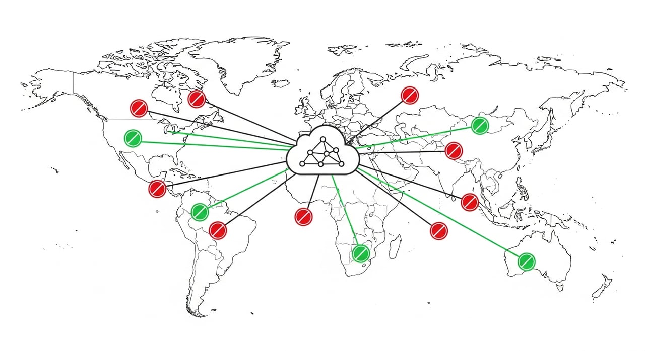 Geo-blocking CDN compliance architecture diagram for 2026