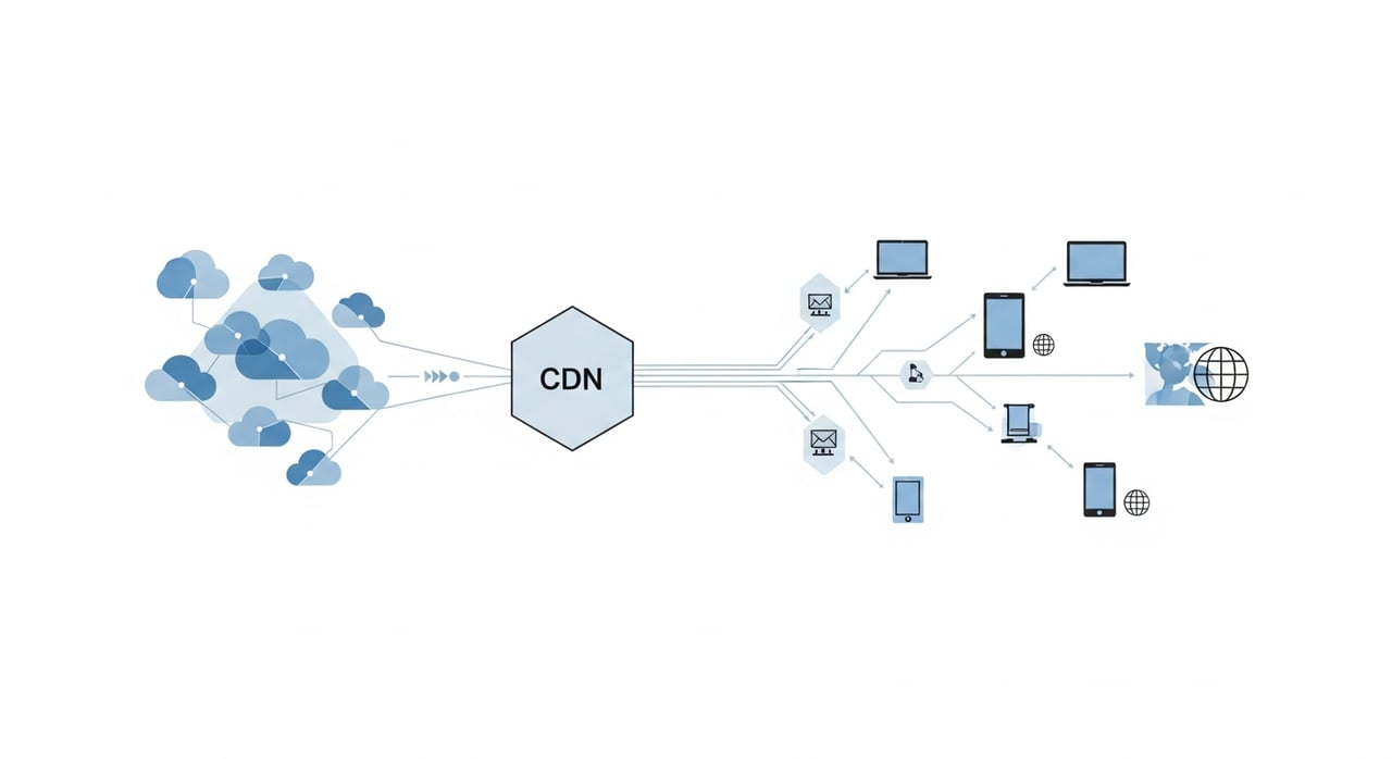 CDN integration with cloud services architecture diagram 2026