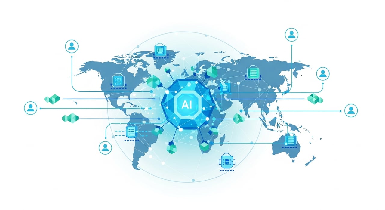 AI-powered CDN architecture diagram showing edge inference, predictive caching, and intelligent routing in 2026