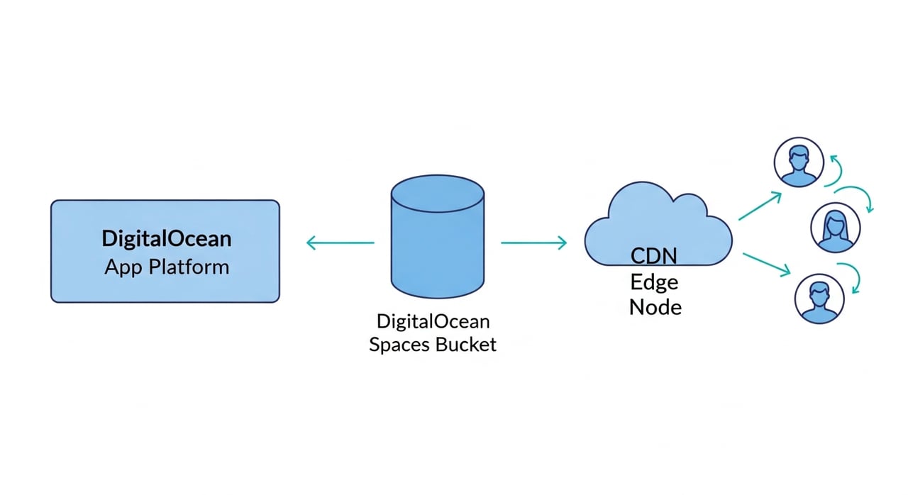 DigitalOcean Spaces CDN and App Platform architecture diagram 2026