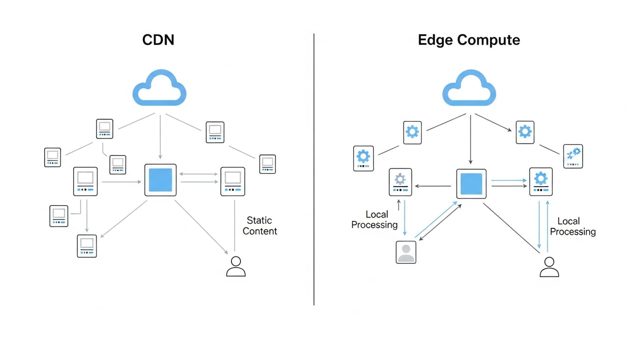 CDN vs Edge Computing decision framework diagram