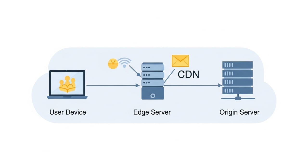 CDN setup guide 2026 architecture diagram showing origin, shield, and edge tiers
