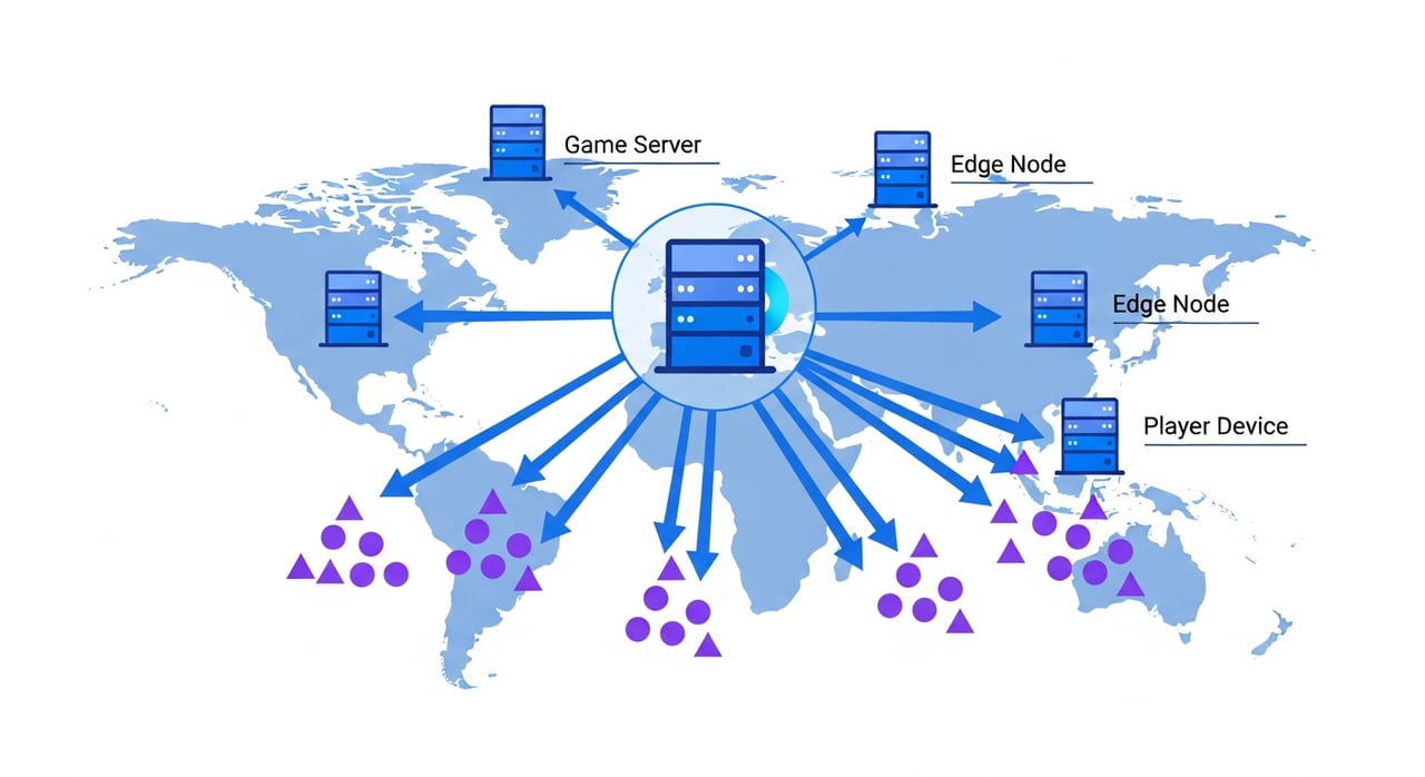 Low latency streaming CDN architecture diagram for live game events