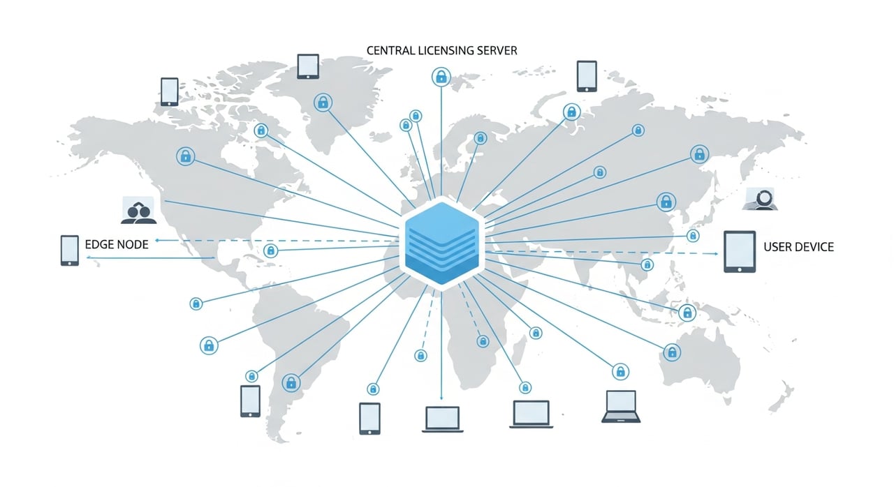 CDN token authentication and DRM enforcement architecture diagram