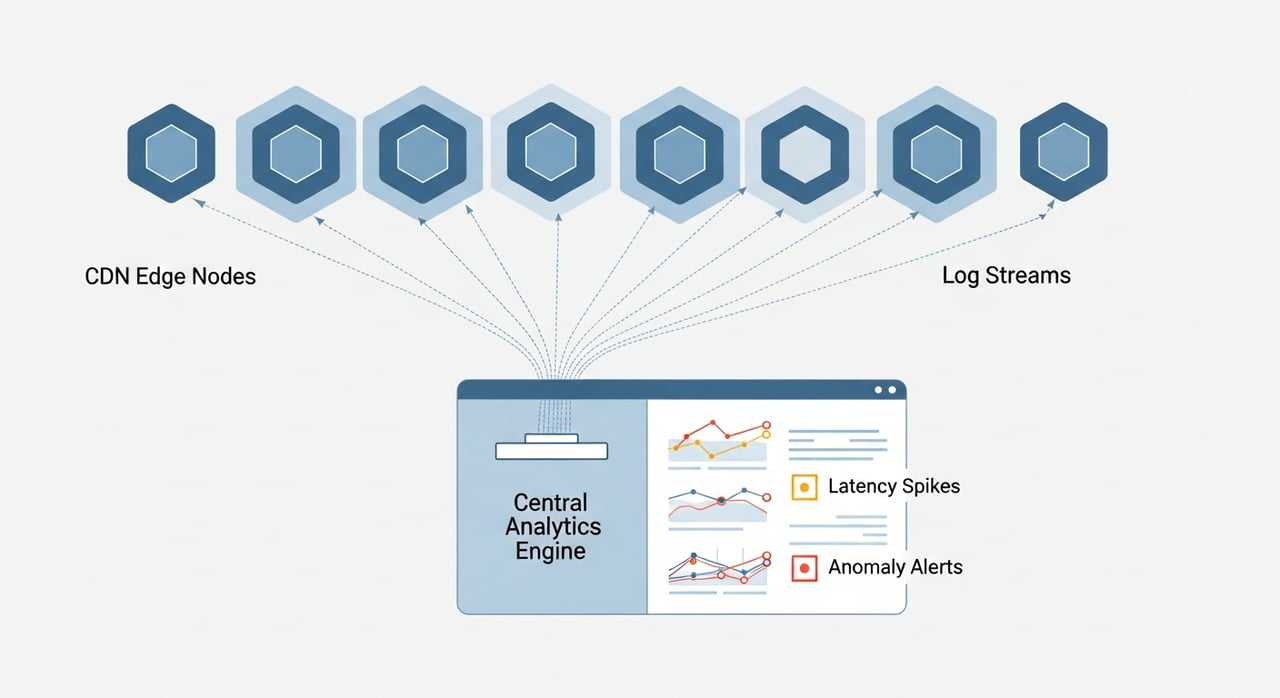 CDN log analysis pipeline architecture diagram for 2026