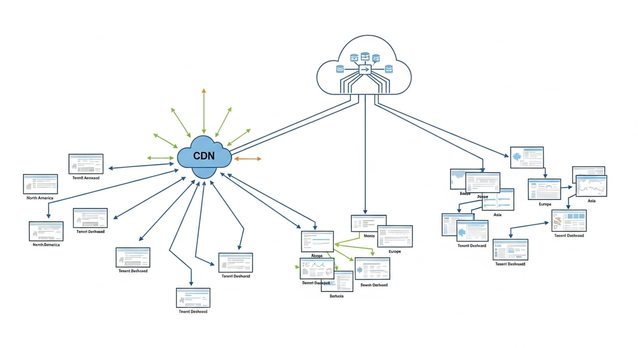 CDN for SaaS multi-tenant caching architecture diagram