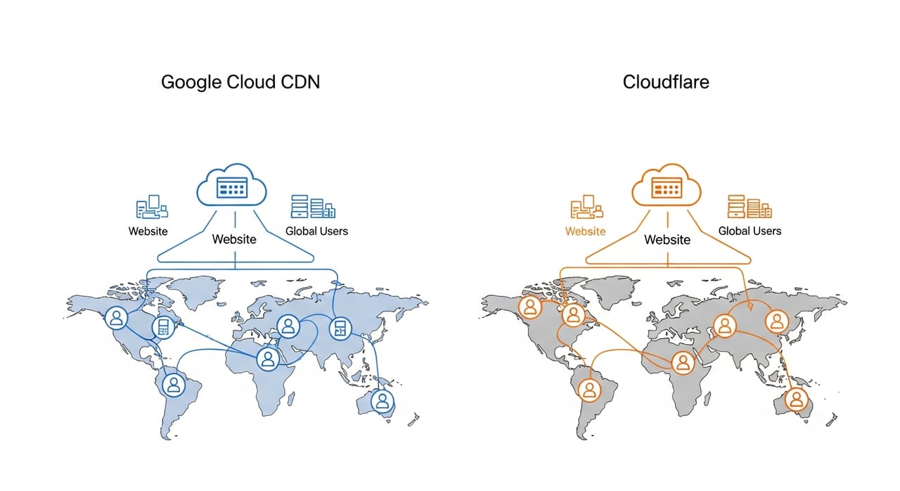 Cloudflare vs Google Cloud CDN architecture and pricing comparison 2026